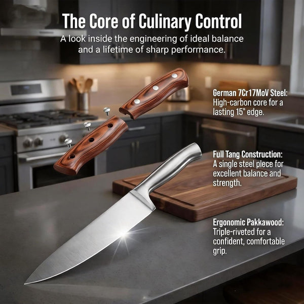 8 Inch Chef Knife, German High Carbon Steel Kitchen Knife6