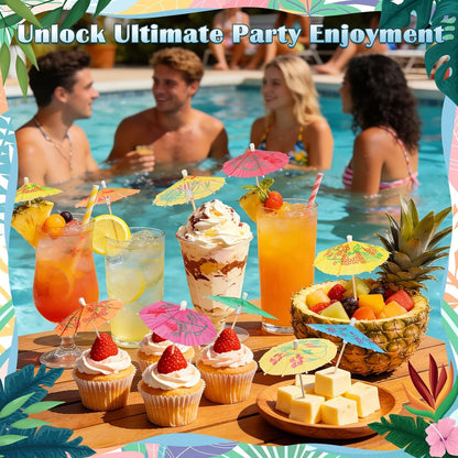 Cocktail Umbrellas for Drinks Garnish, Mini Paper Umbrellas Cocktail Picks | 4 Inch Tiny Umbrella Toothpicks, Fruit Sticks, Summer Tropical Hawaiian Luau Tiki Party Decorations, Bar Accessories, 54 PCS3