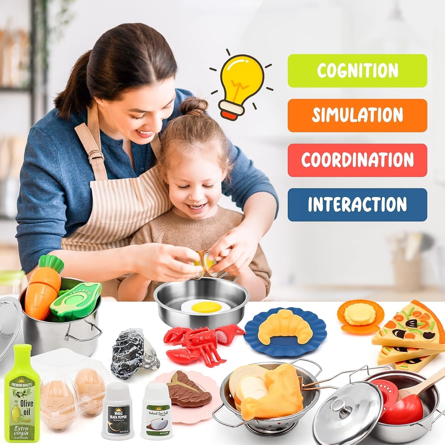 kids-pretend-play-kitchen-accessories-set-38pc-play-pots-pans-set-for-kids-stainless-steel-toddler-pots-pans-kitchen-playset-toy-cookware-cooking-utensils-play-food-dish-christmas-birthday-gift-3