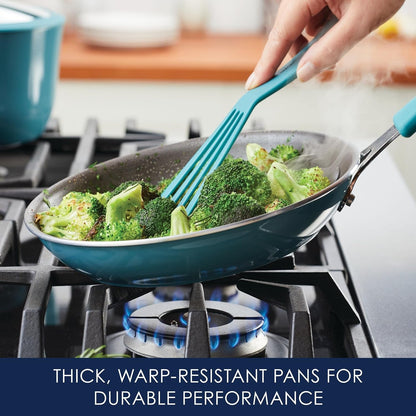 Cook + Create Aluminum Nonstick Cookware Set, 10-Piece, Agave Blue9