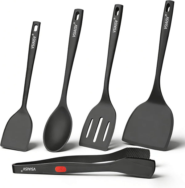 Silicone Spatula Turner Set of 5 for Nonstick Cookware, BPA Free1