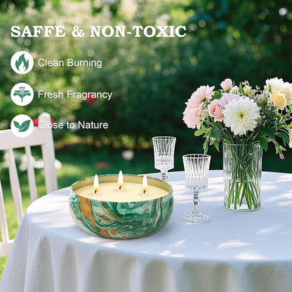 Citronella Candles Outdoor – 3 Pack X 14Oz, Large 3-Wick Soy Wax Tin Candles for Home Patio up to 270 Hours Burning, Lemograss Candle Bulk for outside Garden Yard Balcony, Summer Camping Huge Candle3