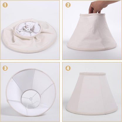 KD Lamp Shades Set of 2, 6X12×8.5 Inch Natural Faux Silk Lamp Shades for Table Lamps Medium Lamp Shade for Table Lamp & Bedside Lamp No Assembly Required (Blue)7