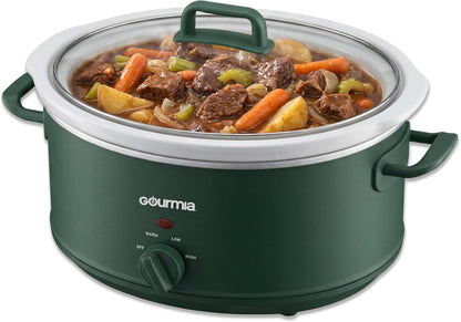 Slow Cooker - 7 Quart Removable Ceramic Pot, Manual Controls with 3 Temperature Settings, Dishwasher Safe Crock and Glass Lid, Green1