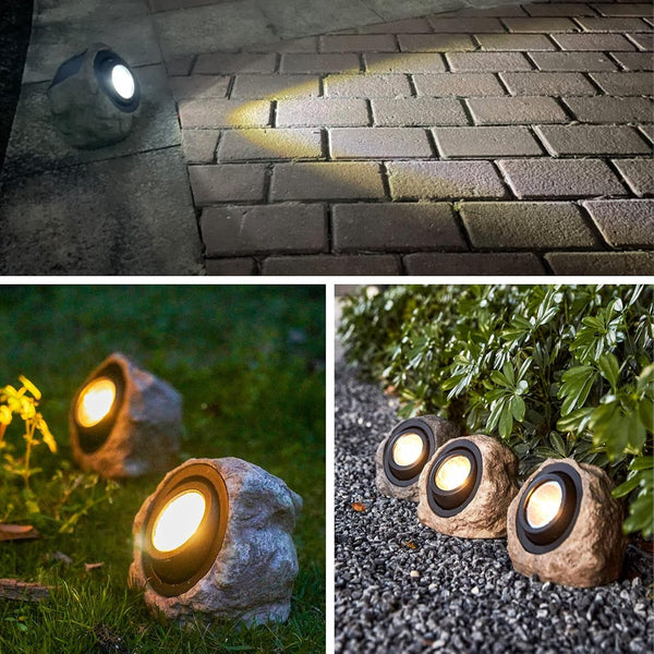 Rock Solar Garden Lights, Super Bright Solar Spot Lights, Solar Powered Landscape Lights Outdoor Decorative Waterproof LED Lights for Pathway, Walkway, Yard7