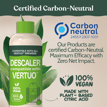 Nespresso Compatible Vertuo Cleaning & Descaling Kit | 1 Bottle Descaling Solution, 6 Cleaning Tablets, 1 Reusable Pod, Carbon Neutral, 6 Month Supply2