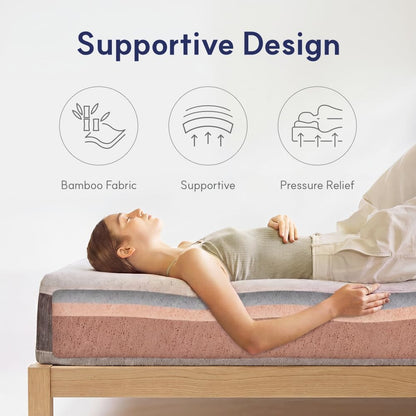 6 Inch Queen Mattress, Bamboo Cover Memory Foam Bed in a Box4