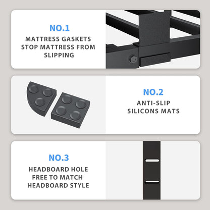 18 Inch King Bed Frame with round Corners No Box Spring Needed4
