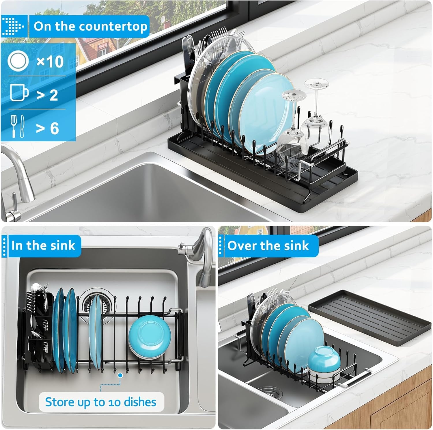 sink-dish-drying-rack-expandable-small-dish-rack-over-sinks-with-silicone-drying-tray-dish-drainer-for-kitchen-counter-with-cutlery-holder-drying-rack-fit-for-14-19-kitchen-sink
