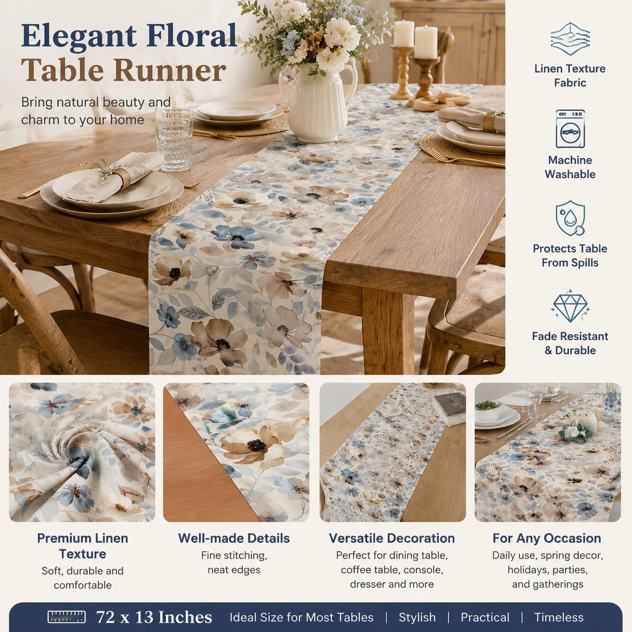 watercolor-floral-table-runner-blue-beigeneutral-linentexture-13x72inches