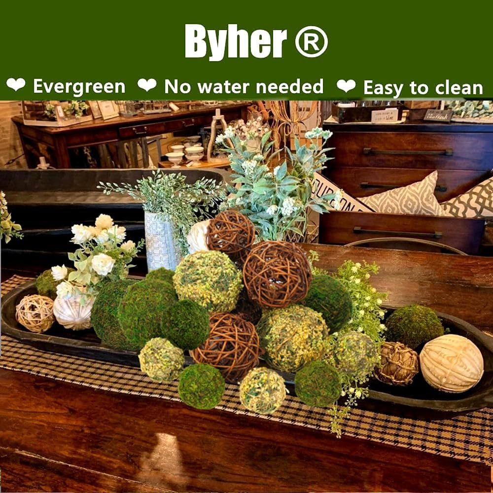 decorative-balls-for-centerpiece-bowls-18pcs-fake-moss-balls-wicker-rattan-balls-set-vase-bowl-filler-for-home-garden-wedding-party-decor-fresh-green-rustic-brown