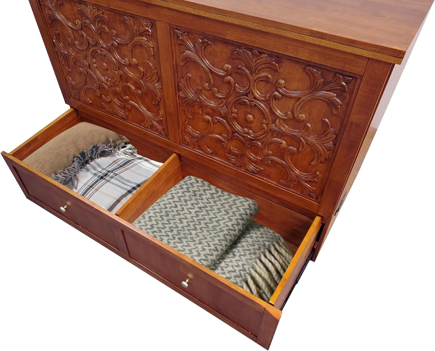 domabella-murphy-cabinet-bed-with-charging-station-8-inch-queen-cherry