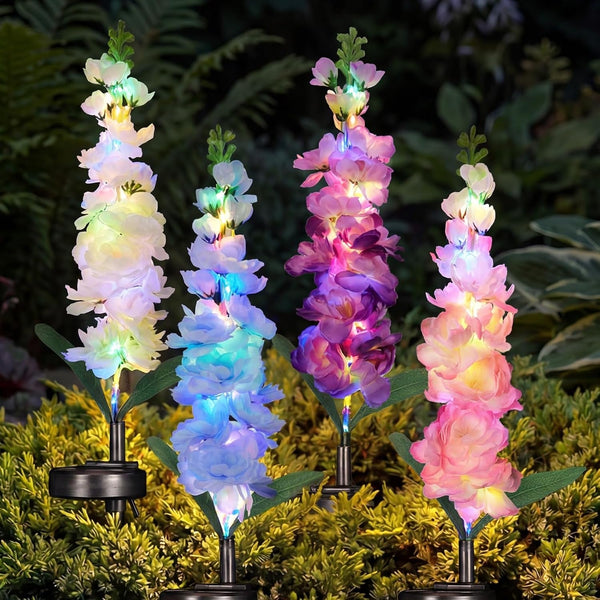 Solar Flower Lights Outdoor - 4 Packs 80 Leds Upgraded Solar Powered Lights for Garden Patio Yard Pathway Decor - Waterproof outside Solar Flower Decoration - Gift for Women Mom Grandma1