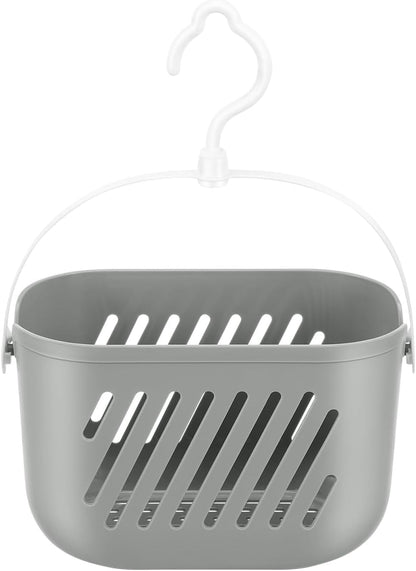 Hanging Shower Caddy Plastic Hanging Shower Caddy Basket Portable Kitchen Organizer Storage Basket with Hook for Home Grey1