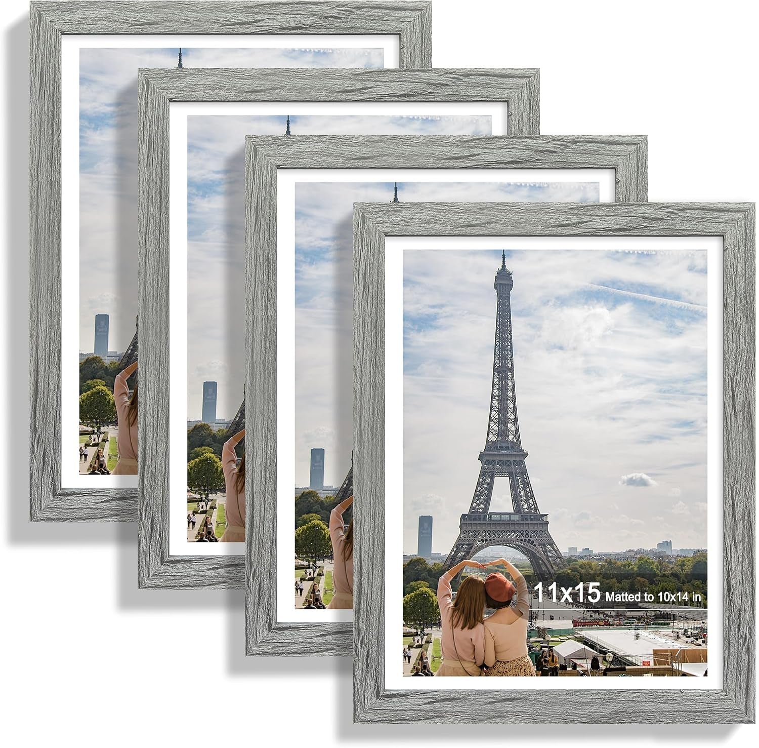 11x15-picture-frame-set-of-4-made-of-real-glass-and-grey-frame-display-picture-10x14-with-mat-or-11x15-without-mat-11-by-15-photo-for-wall-mounting
