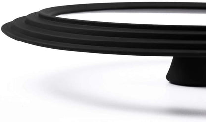 Universal Lid for Pots,Pans and Skillets - Tempered Glass with Heat Resistant Silicone Rim Fits 10.5", 11" and 12" Diameter Cookware,Black2
