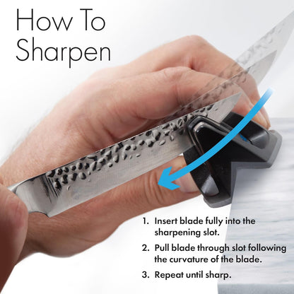 50009 Edge Grip 2-Stage Knife Sharpener, Black, Coarse & Fine Sharpeners, Compact for Easy Storage, Stable Non-Slip Base, Soft Grip Rubber Handle, Straight & Serrated Knives7