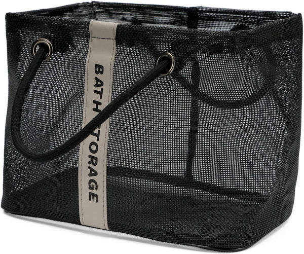 Bath Storage Shower Caddy Organizer for Bathroom, College Dorm, Camp, Gym (Small Black)1
