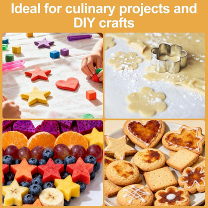 30PCS Mini Cookie Cutters Shapes Set with Box for Kids | Small Stainless Steel Star Triangle Cookie Cutter Variety Pack for Fruit, DIY Baking, Tiny Polymer Clay, Holidays & Daily Use4