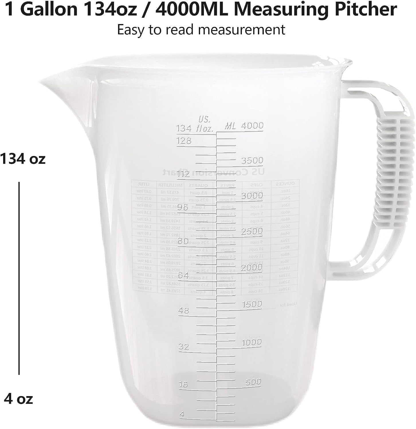 1-gallon-measuring-pitcher-convenient-conversion-chart-134oz-extra-large-plastic-measuring-cup-strong-food-grade-material-graduated-mixing-pitcher-great-for-lawn-pool-chemicals-motor-oil-and-fluids