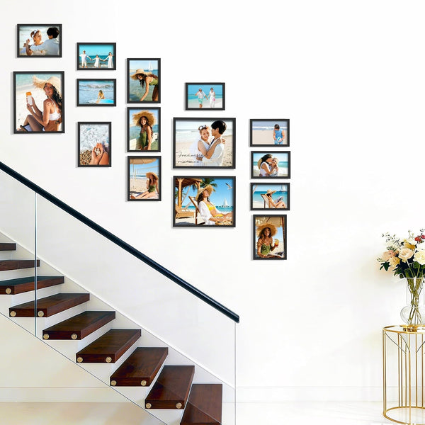 15 Pack Mixed Size Gallery Collage Frame Black7