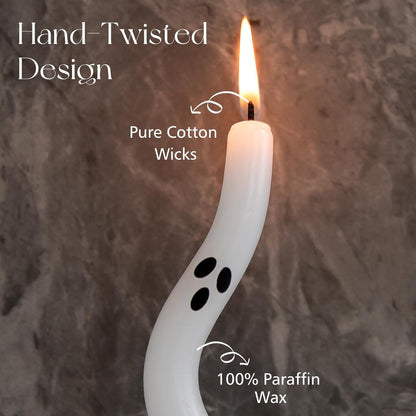 Halloween Decorations Indoor - 4 Pack Cute Ghost Taper Candles3