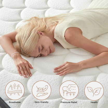 12 Inch Full Size Mattress, Hybrid Bed Mattress in a Box, 75" X 54" | Memory Foam Hybrid, Back Support & Pressure Relief, Motion Isolation, Certipur-Us Foam, Medium Firm, Colchones Full3
