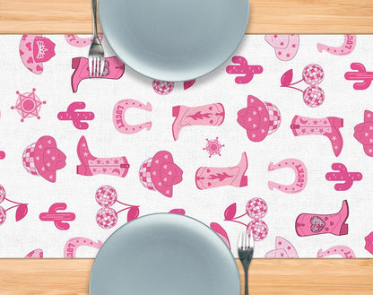 Cowgirl Table Runner Western Last Rodeo Bachelorette Cowgirl Theme Birthday Party Kitchen Dining Room Home Decorations5