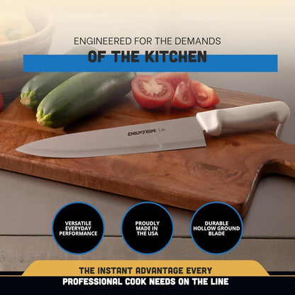 10” Cook’S Knife – P94802, High-Carbon Stainless Steel Blade, Ergonomic White Handle, Hand-Honed Edge for Precision Slicing – Basics Series, Made in USA4