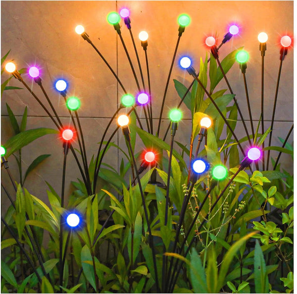 Solar Garden Lights, Starburst Swaying Light - Swaying When Wind Blows, Solar Lights Outdoor Decorative, Color Changing RGB Light for Yard Patio Pathway Decoration(2 Pack)1