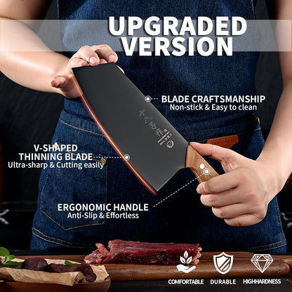 Meat Cleaver, Vegetable Cleaver, Utility Knife Chinese Chef Knife for Kitchen Stainless Steel Ergonomic Design Wooden Handle5