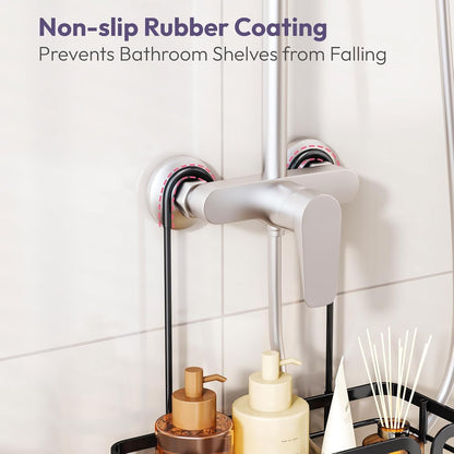 Shower Caddy Hanging Organizer - over the Door Shower Caddy with Soap Holder, 11 Hooks, 2 Installation Ways, Stainless Steel Rustproof Bathroom Organizer, Black6