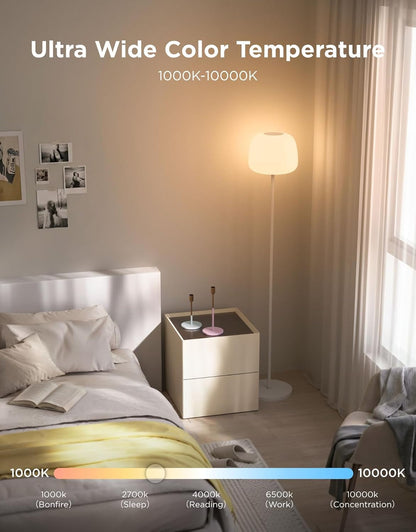 Govee Lantern Floor Lamp, Halo Gradient RGBIC Smart Corner Lamp for Bedroom | Luminblend+, 1000K-10000K, Matter Compatible, 100+ Scene Modes, Music Sync, 1400Lm, Modern Floor Lamps for Living Room, White4