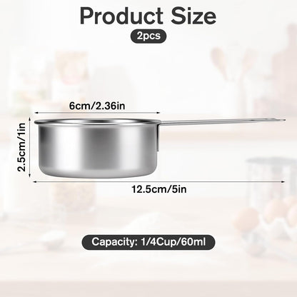 1/4 Cup Measuring Scoop, 60 Ml Stainless Steel Cups2