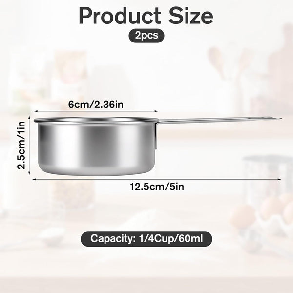 1/4 Cup Measuring Scoop, 60 Ml Stainless Steel Cups2