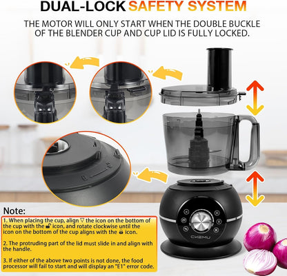 12 Cup Smart Food Processor, Electric Food Chopper | French-Fry Slicing Shredding Chopping Kneading Cutter, Meat Vegetable Fries Cheese Meat & Veggie Prep2