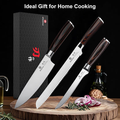 3 Piece Knife Set, Japanese High Carbon Stainless Steel Chef Knife8