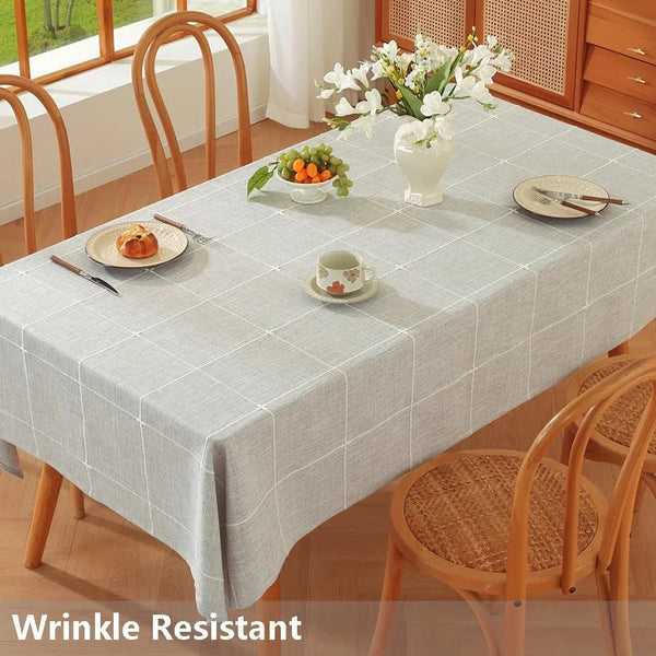 Cotton Square Tablecloth 70 X 70 Grey Fabric Farmhouse Cloth Tablecloths Outdoor Table Cloth for Picnic Table Cover (Grey,70"X70",Square)2
