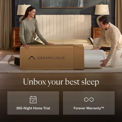 Dreamcloud 12" Queen Mattress, Hybrid Memory Foam, 365-Night Trial | Premium Pressure-Relieving Gel Memory Foam, Cloudquilt Cover, Certipur-Us Certified, 365 Night Trial & Forever Warranty5