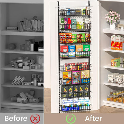 8-Tier Pantry Door Organizer, Black2
