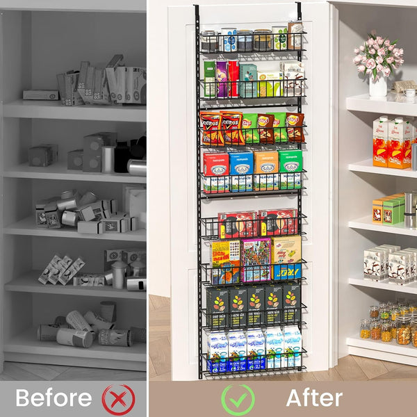 8-Tier Pantry Door Organizer, Black2