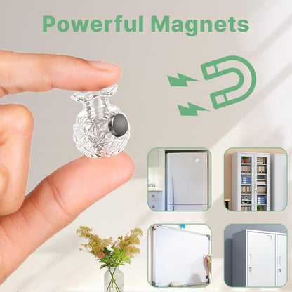 Cute Mini Vase Magnets for Fridge, Funny Decorative Magnets, 5 Pack | Tiny Plant Glass Vases with Faux Flowers, Whimsical Magnetic Refrigerator Decor, for Kitchen, Locker, Office, Gift3