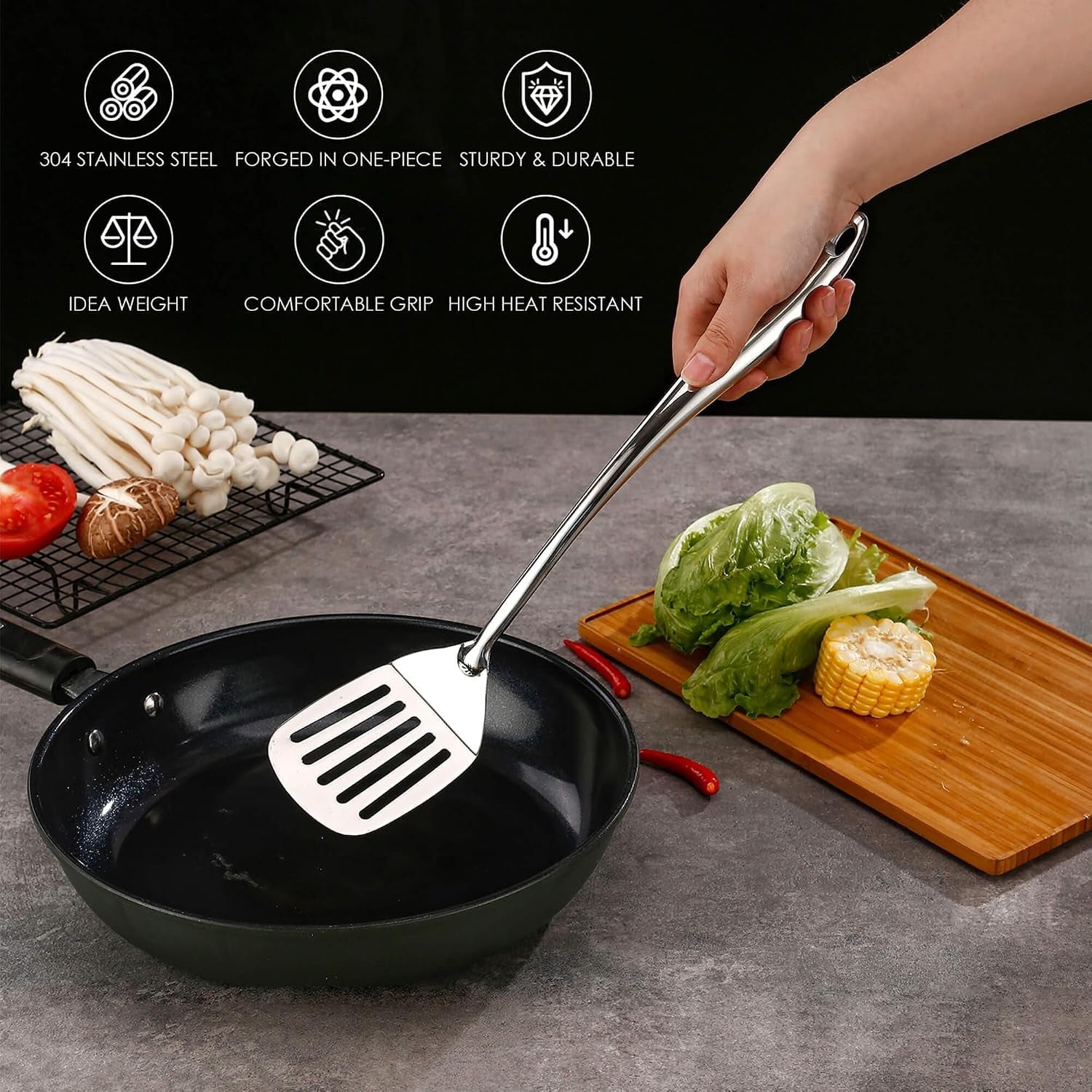 18-10-stainless-steel-cooking-utensils-set-with-holder-7-pieces-all-metal-kitchen-utensils-15-kitchen-tools-with-countertop-rotating-stand-spatula-ladle-skimmer-tunner-pasta-large-spoon