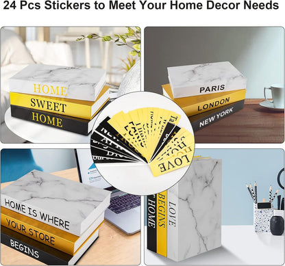 Hardcover Book for Decor Set of 3 Stacked Books for Living Room Coffee Table Decorative Faux Books Decor Storage Book Boxes with Stickers (Z108)9