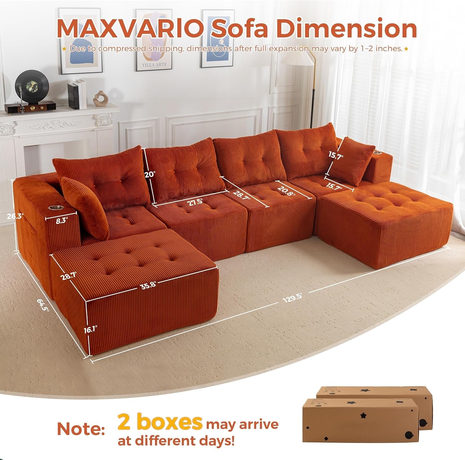 boneless-couch-129-5-inch-u-shaped-cloud-couch-2-ottomans