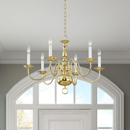 Lighting 5006-02 Williamsburgh 6-Light Chandelier, Polished Brass9