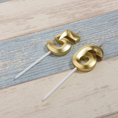 65Th Birthday Decorations for Women Men,Gold 65 & 56 Birthday Candles3