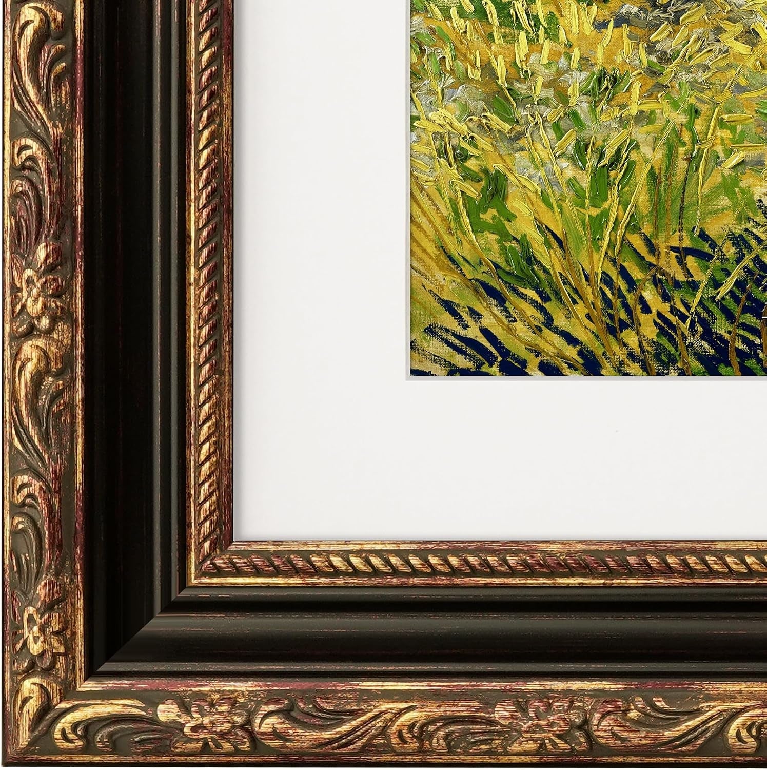antique-8x10-picture-frame-ornate-embossing-frame-with-paper-mat-and-real-glass-fit-for-8x10-without-mat-or-5x7-with-mat-tabletop-or-wall-mounting-display-bronze-and-antique-gold-1-pack