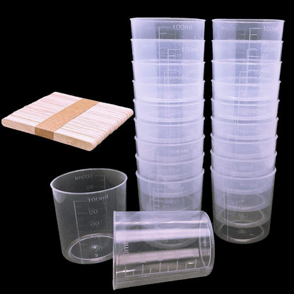 24 Pcs Clear Scale Cups, Plastic Graduated Cups 3.4Oz.1