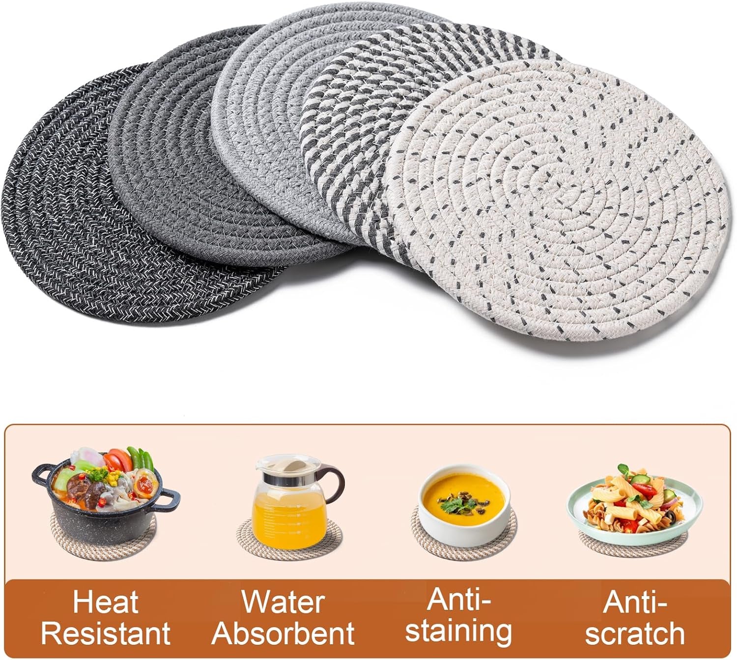 7-inch-trivets-for-hot-dishes-pot-holders-for-kitchen-hot-pads-coasters-5-pcs-heat-resistant-100-pure-cotton-thread-weave-hot-mats-for-countertop-and-table-kitchen-essentials-home-decor-gray
